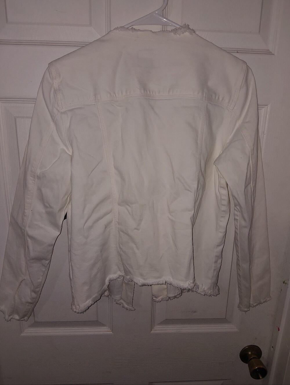 Liverpool Cream Frayed-Edge Denim Jacket - Picture 2 of 7